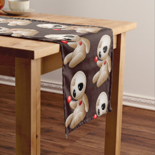 Voodoo Doll Cartoon in Love Short Table Runner