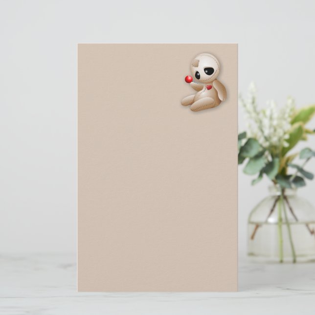 Voodoo Doll Cartoon in Love Stationery (Standing Front)