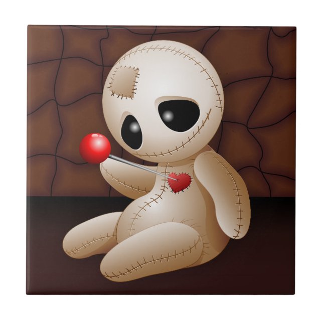 Voodoo Doll Cartoon in Love Tile (Front)