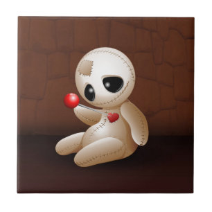Voodoo Doll Cartoon in Love Tile