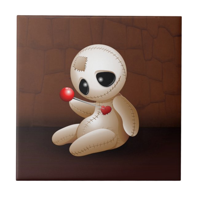 Voodoo Doll Cartoon in Love Tile (Front)