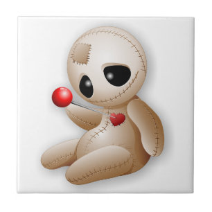 Voodoo Doll Cartoon in Love Tile