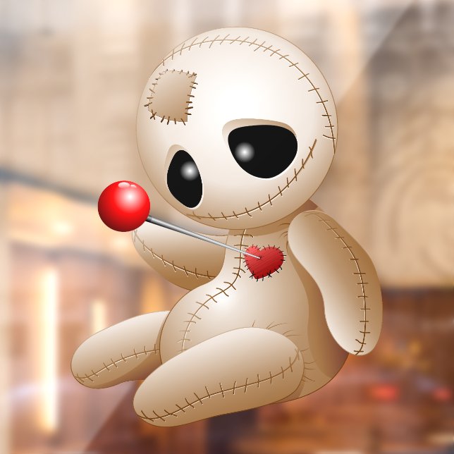 Voodoo Doll Cartoon in Love Window Cling (Sheet 2)