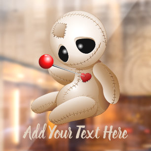 Voodoo Doll Cartoon in Love Window Cling