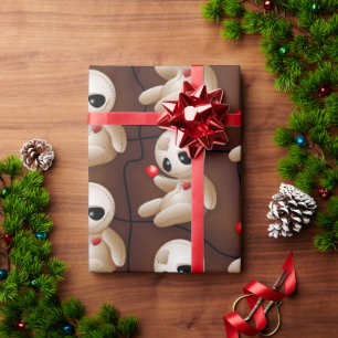Voodoo Doll Cartoon in Love Wrapping Paper