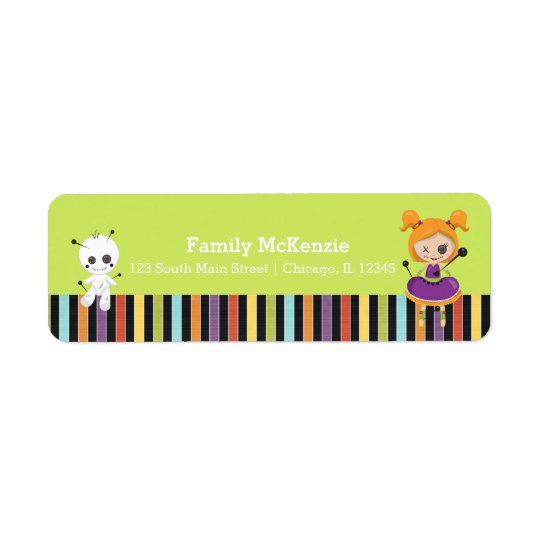Voodoo doll - choose background colour return address label
