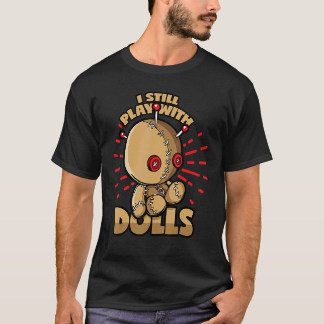 Voodoo Doll Halloween Spell Curse Needles T-Shirt (Front)