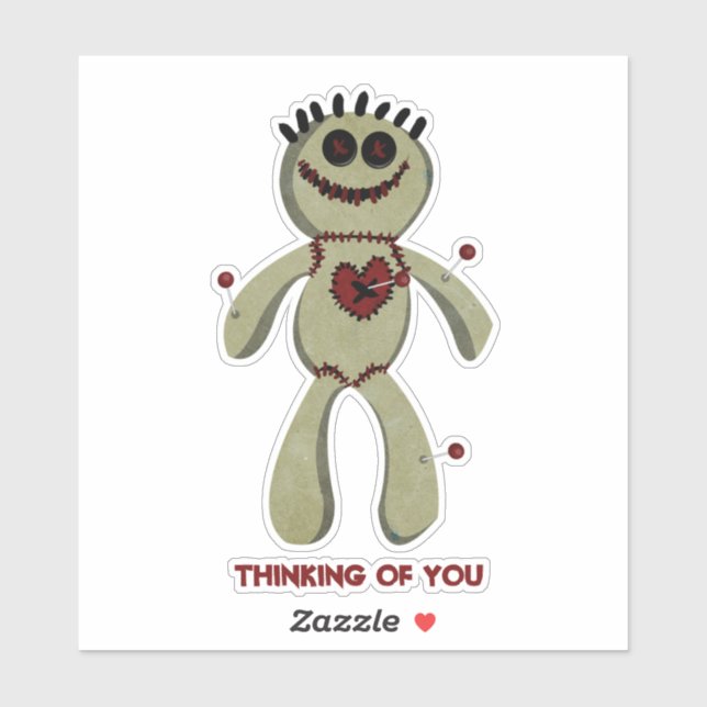 Voodoo Doll heart pins stitching thinking of you (Sheet)