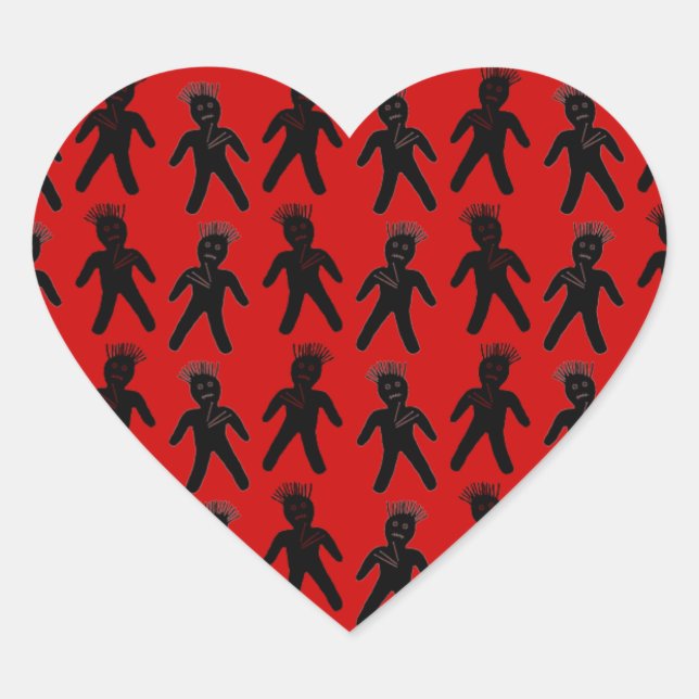 Voodoo Doll Heart Sticker (Front)