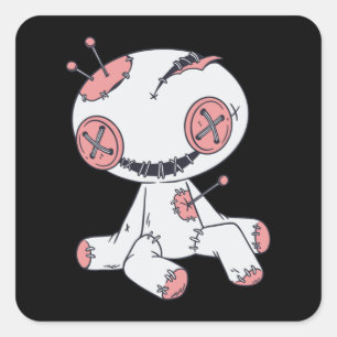 Voodoo doll square sticker