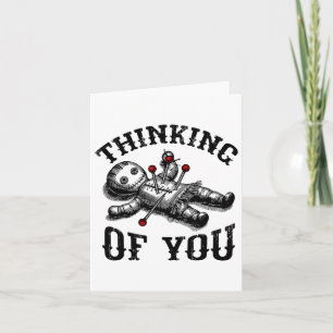 Voodoo Doll Thinking Of You Funny Goth Halloween C Card