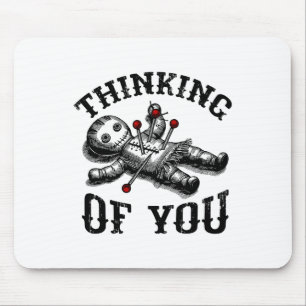 Voodoo Doll Thinking Of You Funny Goth Halloween C Mouse Mat