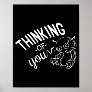 Voodoo Doll Thinking of You Funny Halloween Poster