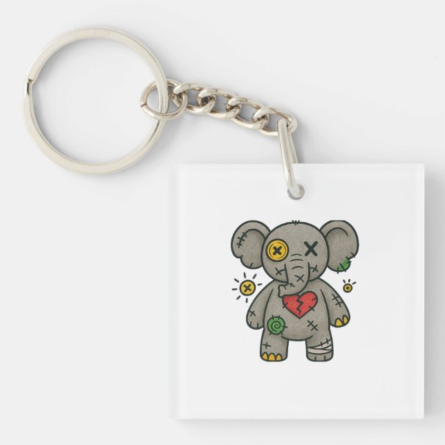 Voodoo Elephant Tee — Soft But Strong Key Ring (Front)