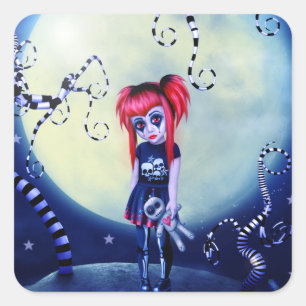 Voodoo Halloween Square Sticker