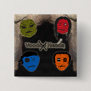 Voodoo Heads ~ Cave 15 Cm Square Badge
