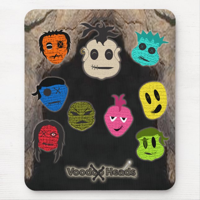 Voodoo Heads ~ Cave Mouse Mat (Front)