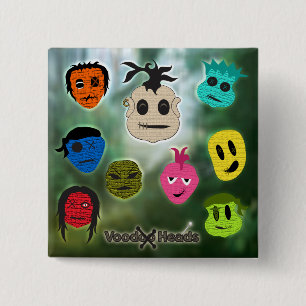 Voodoo Heads ~ Swamp 15 Cm Square Badge