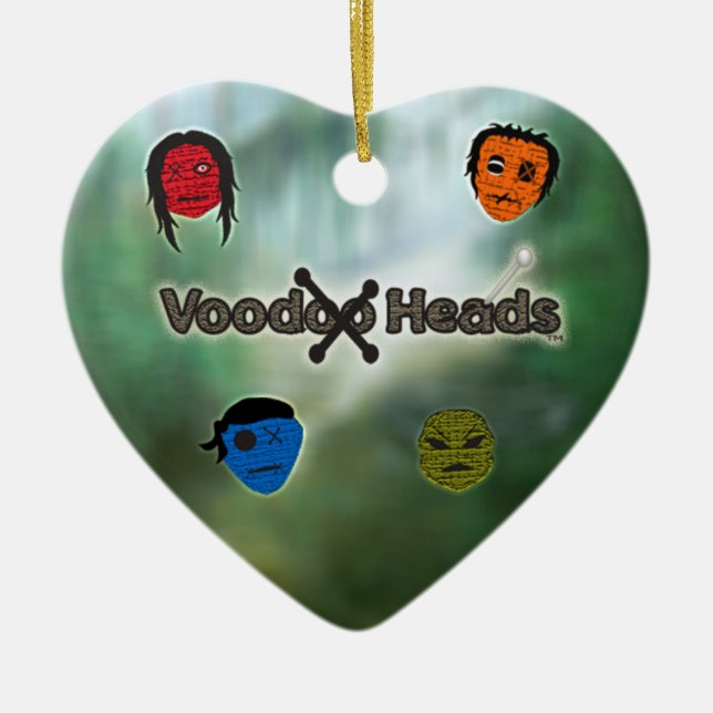 Voodoo Heads ~ Swamp Ceramic Tree Decoration (Front)