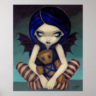 Voodoo in Blue gothic fairy Art Print