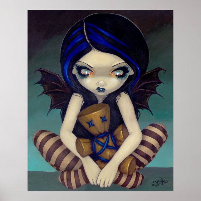 Voodoo in Blue gothic fairy Art Print (Front)