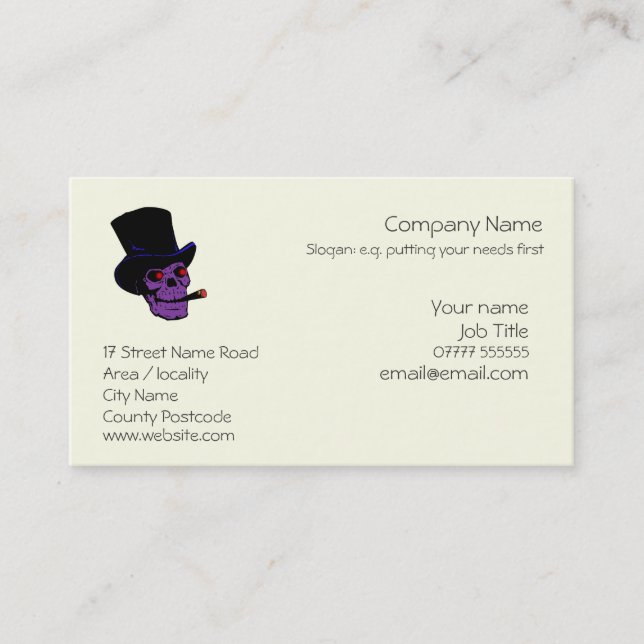 Voodoo party supplies business card (Front)