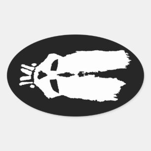 Voodoo Pin "Skull Bunny" Mask Oval Sticker