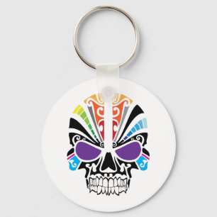 Voodoo Rainbow Skull Key Ring