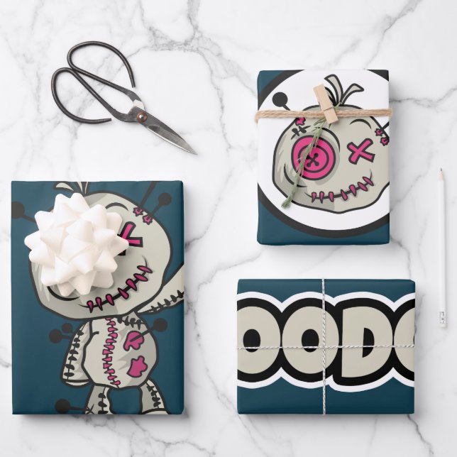 Voodoo Token Wrapping Paper Flat Sheet Set of 3 (Front)