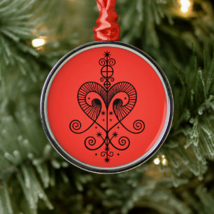 Voodoo Veve Erzulie Metal Tree Decoration