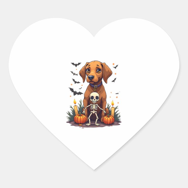 Voodoo Vizsla Dog Heart Sticker (Front)