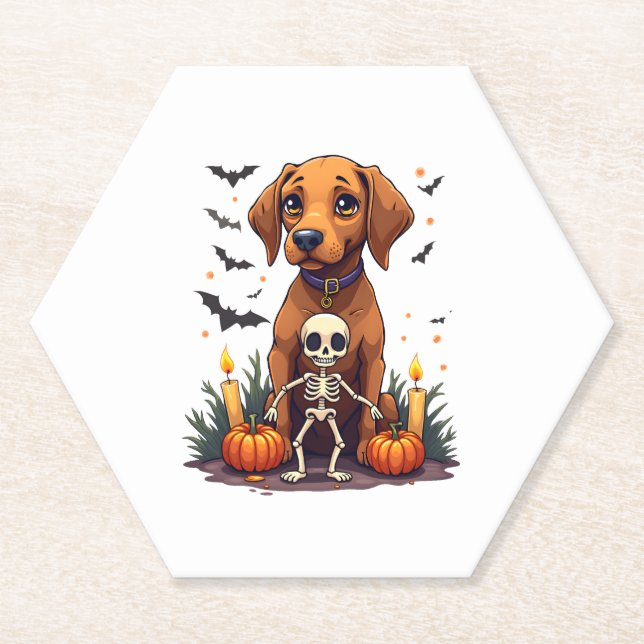 Voodoo Vizsla Dog Paper Coaster (Front)