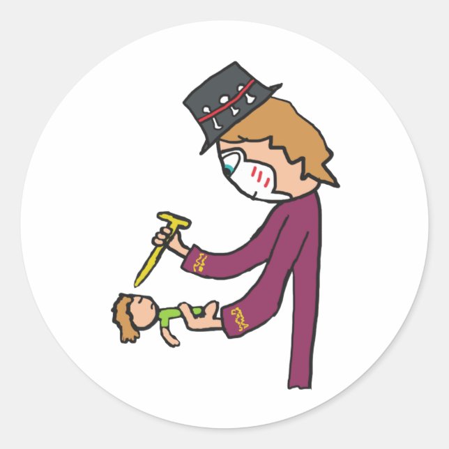 Voodoo Witch Doctor Classic Round Sticker (Front)