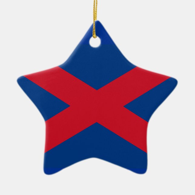 Voortrekker Flag Ceramic Tree Decoration (Front)