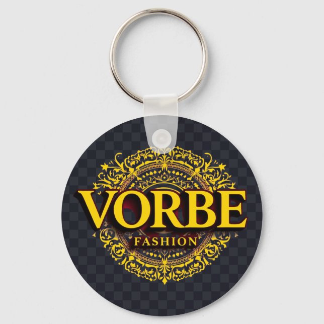 VORBE Fashion Signature Gold Monogram Keychain (Back)
