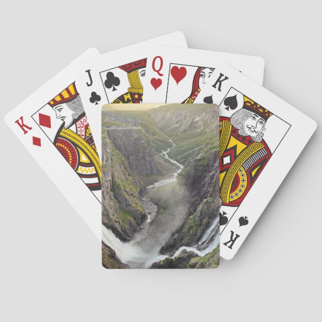 Voringsfossen waterfall in Norway playing cards (Back)