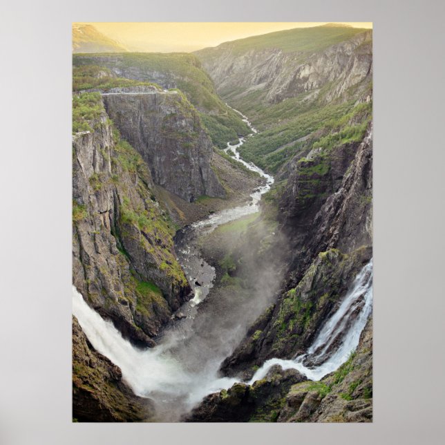 Voringsfossen waterfall in Norway poster (Front)
