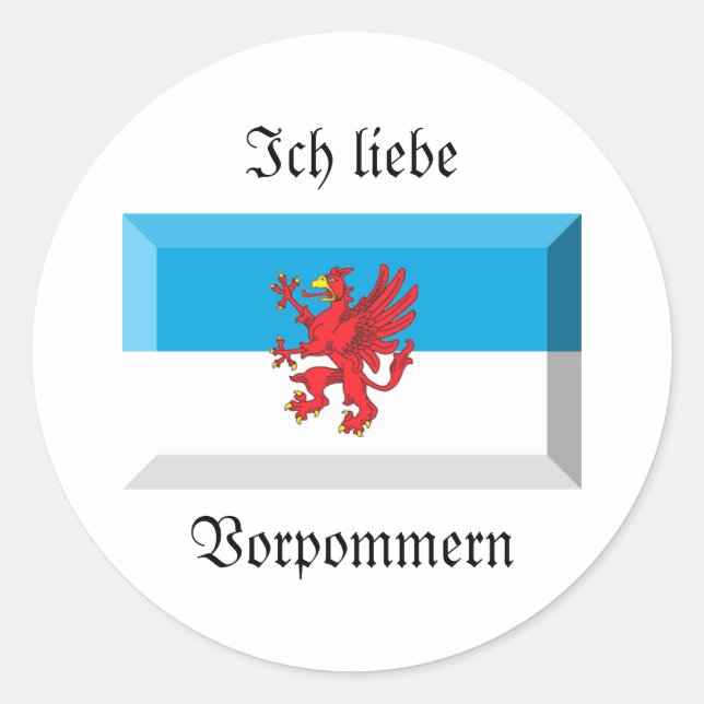 Vorpommern Flag Gem Classic Round Sticker (Front)
