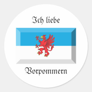 Vorpommern Flag Gem Classic Round Sticker