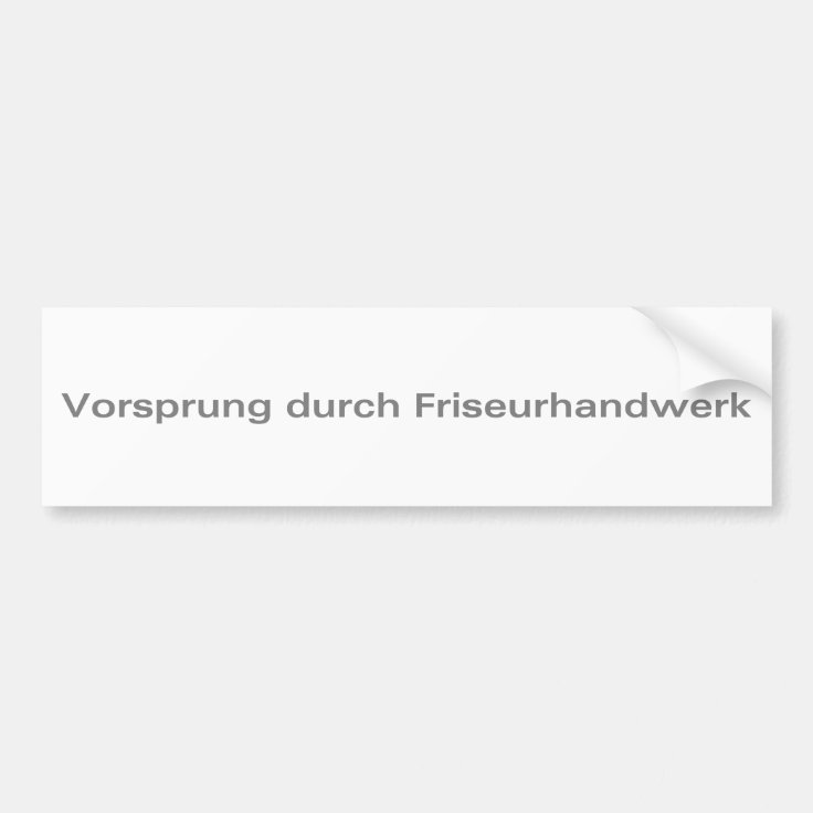VorsprungdurchFriseurhandwerkSilver Bumper Sticker Zazzle