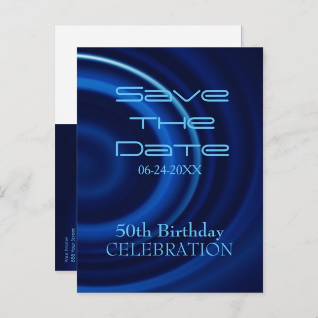 Vortex 50th Birthday Save the Date - Postcard (Front/Back)