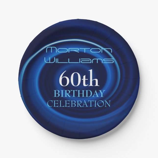 Vortex 60th Birthday Celebration Paper Plate (Front)