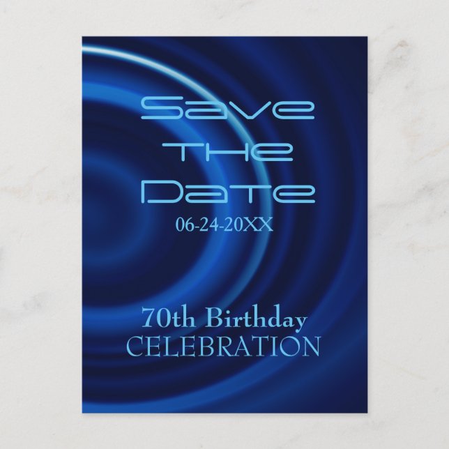 Vortex 70th Birthday Save the Date Postcard (Front)
