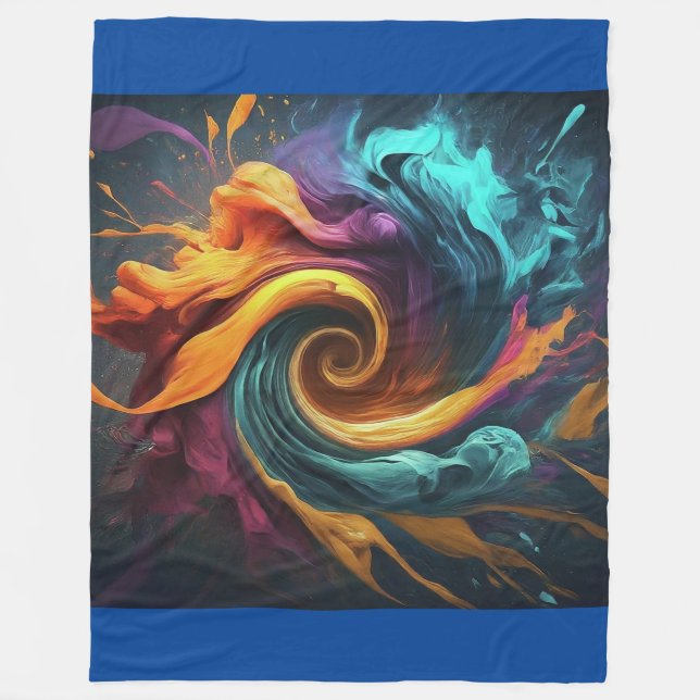 Vortex of Vibrance  Fleece Blanket (Front)