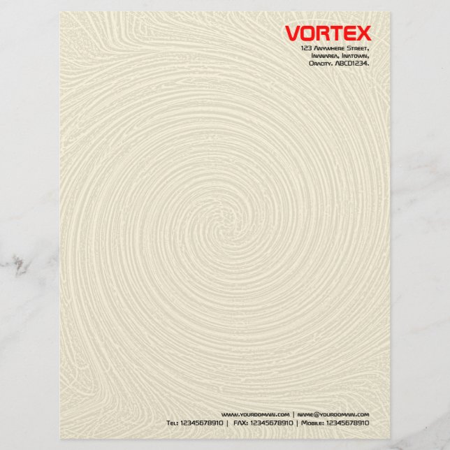 Vortex - Pale Amber Letterhead (Front)