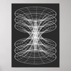 Vortex Wireframe Constellation Poster