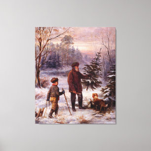 Vorweihnacht Franz Krüger Christmas Tree Snow Canvas Print