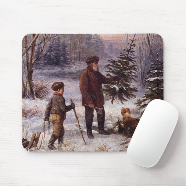 Vorweihnacht Franz Krüger Christmas Tree Snow  Mouse Mat (With Mouse)