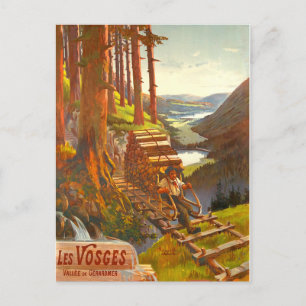 Vosges Mountains, Wooden Bridge, France Postcard