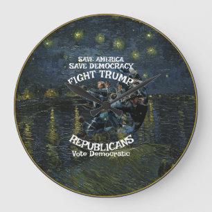 Vot Political Patriotic Trump Republican Party Large Clock